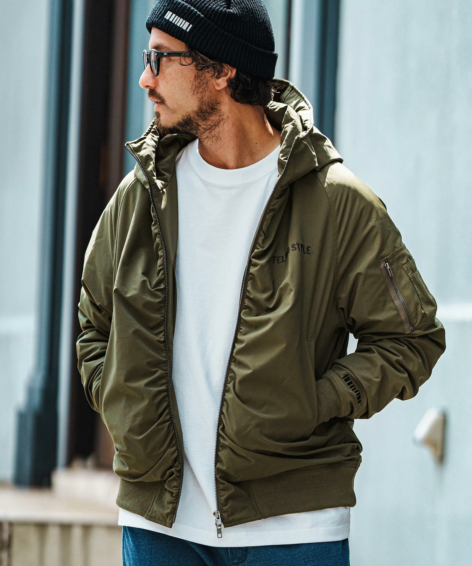 felkod(フィルコッド)】High Neck Hood MA-1 フードジャケット(F24F100 