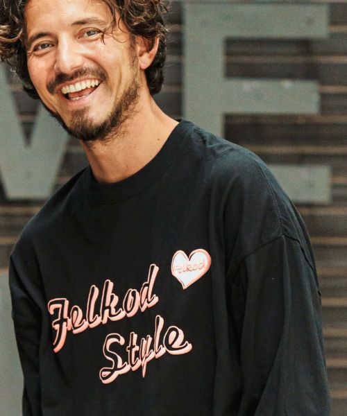 【felkod(フィルコッド)】felkod_style Print Long Sleeve Tee カットソー(F24F340)