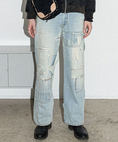 A Good Bad Influence(ア グッド バッド インフルエンス)】【予約販売4月中旬～下旬入荷】 REPAIRED DENIM  PANTS デニムパンツ(AGBI-25SS-PT02) | CAMBIO カンビオ