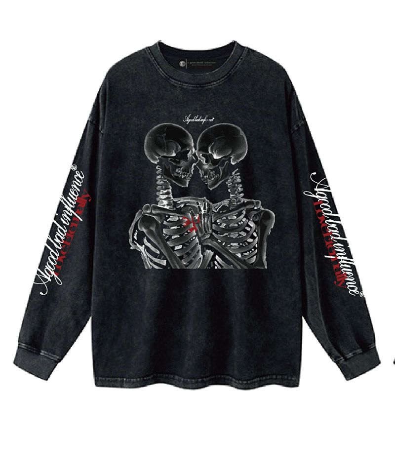 A GOOD BAD INFLUENCE アートプリント オーバーサイズニット A GOOD BAD INFLUENCE / ar damaged knit - OTHELLO KUMAMOTO