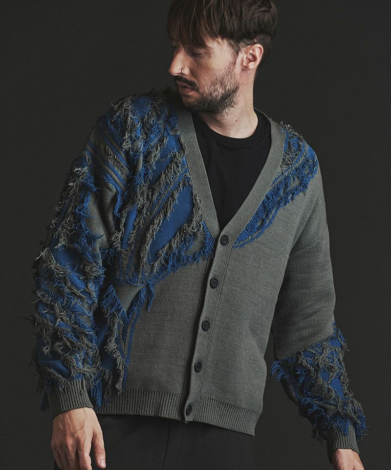 30%OFF【NO ID.(ノーアイディー)】 ﾌﾘﾝｼﾞJQﾆｯﾄCD カーディガン(855240