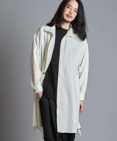30%OFF【NO ID.(ノーアイディー)】ﾄﾞﾛｰｽﾄﾘﾝｸﾞｽﾊｲｶﾗｰﾛﾝｸﾞSH シャツ(455006-896S)