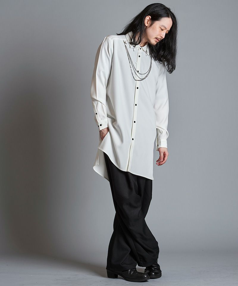 30%OFF【NO ID.(ノーアイディー)】ZIPﾁｪｰﾝﾛﾝｸﾞSH シャツ(455006-895S