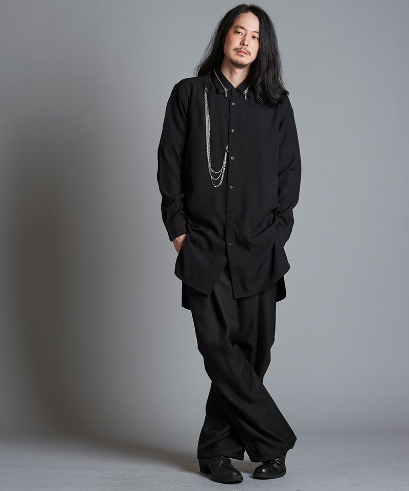 30%OFF【NO ID.(ノーアイディー)】ZIPﾁｪｰﾝﾛﾝｸﾞSH シャツ(455006-895S