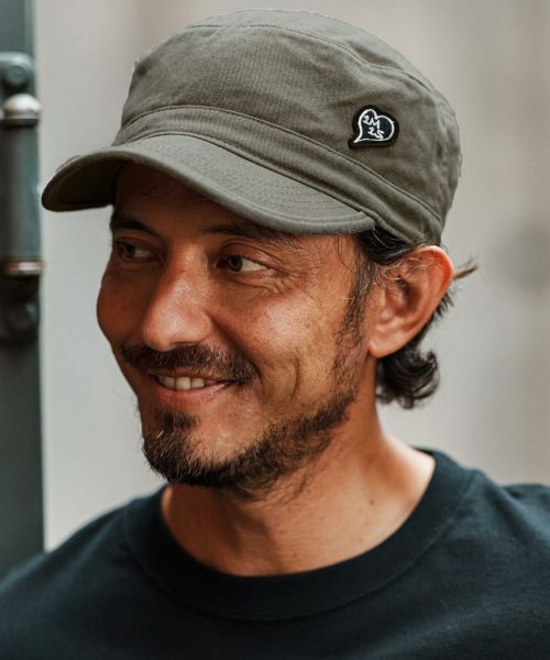 【1minute 1second(ワンミニットワンセカンド)】heart patch work cap ワークキャップ(1M24F370)