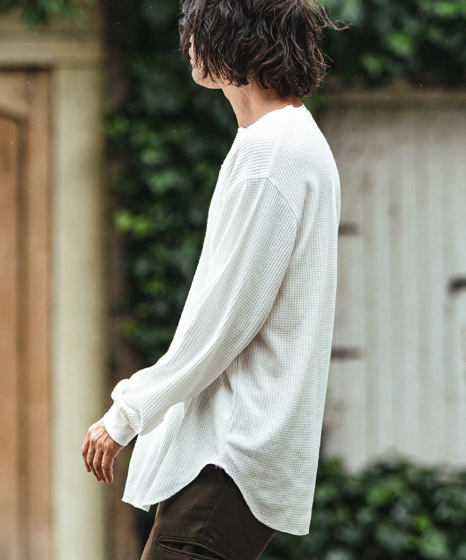 CAMBIO(カンビオ)】ワッフルヘンリーネックロンT | CAMBIO カンビオ