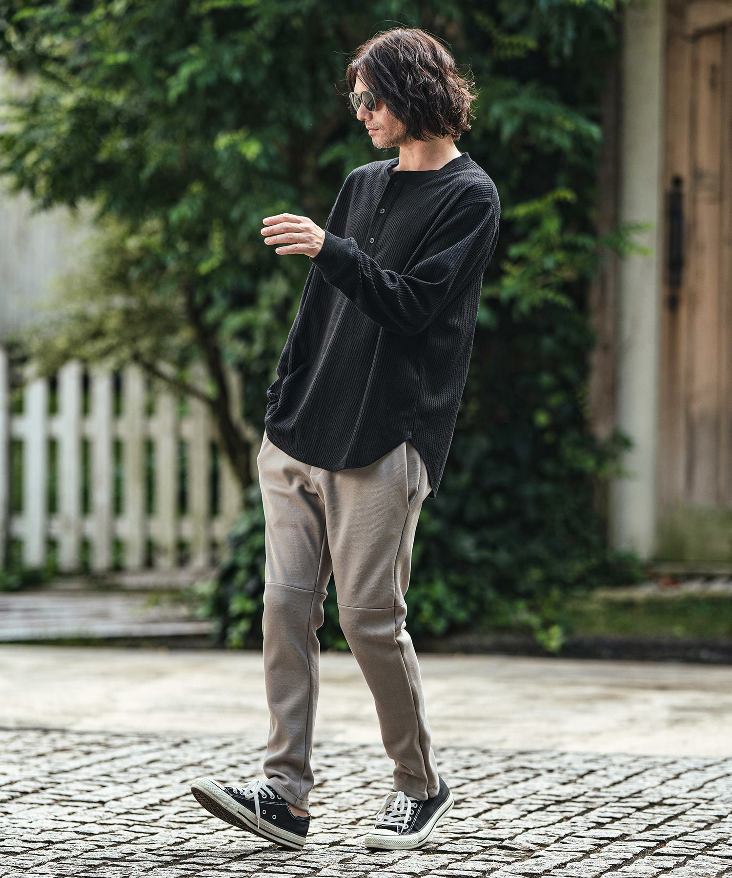 CAMBIO(カンビオ)】ワッフルヘンリーネックロンT | CAMBIO カンビオ