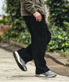 【カンビオ】2024年末新作　コーデュロイ　テーパードパンツ　ブラック　M CAMBIO｜カンビオのその他パンツ（テーパード）人気ランキング
