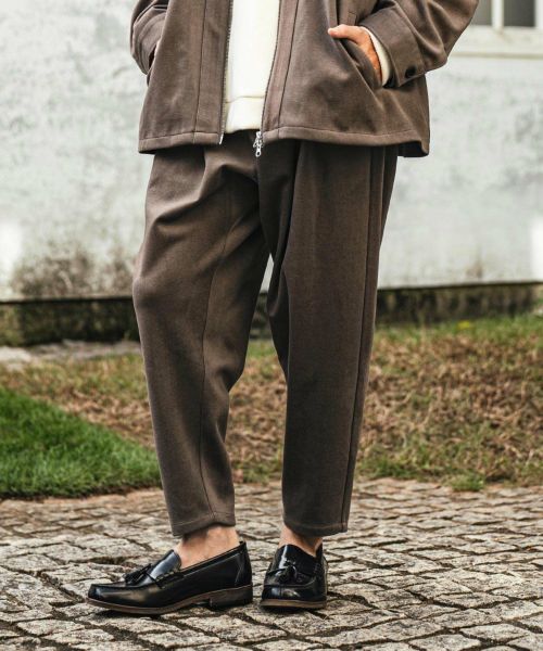 【CAMBIO(カンビオ)】Brushed Span 2 Tuck Tapered Easy Pants イージーパンツ(A37024cmb)