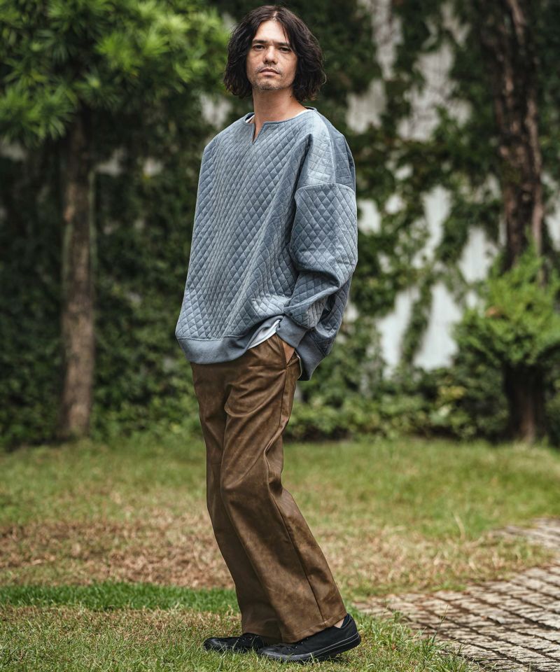 30%OFF【CAMBIO(カンビオ)】加工フェイクレザーバルーンパンツ