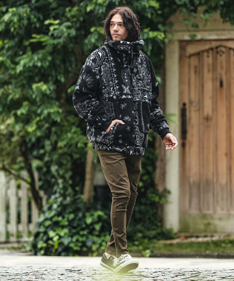 CAMBIO　ボアジャケット CAMBIO(カンビオ)】Bandana Pattern Boa Volume Neck Blouson ボア