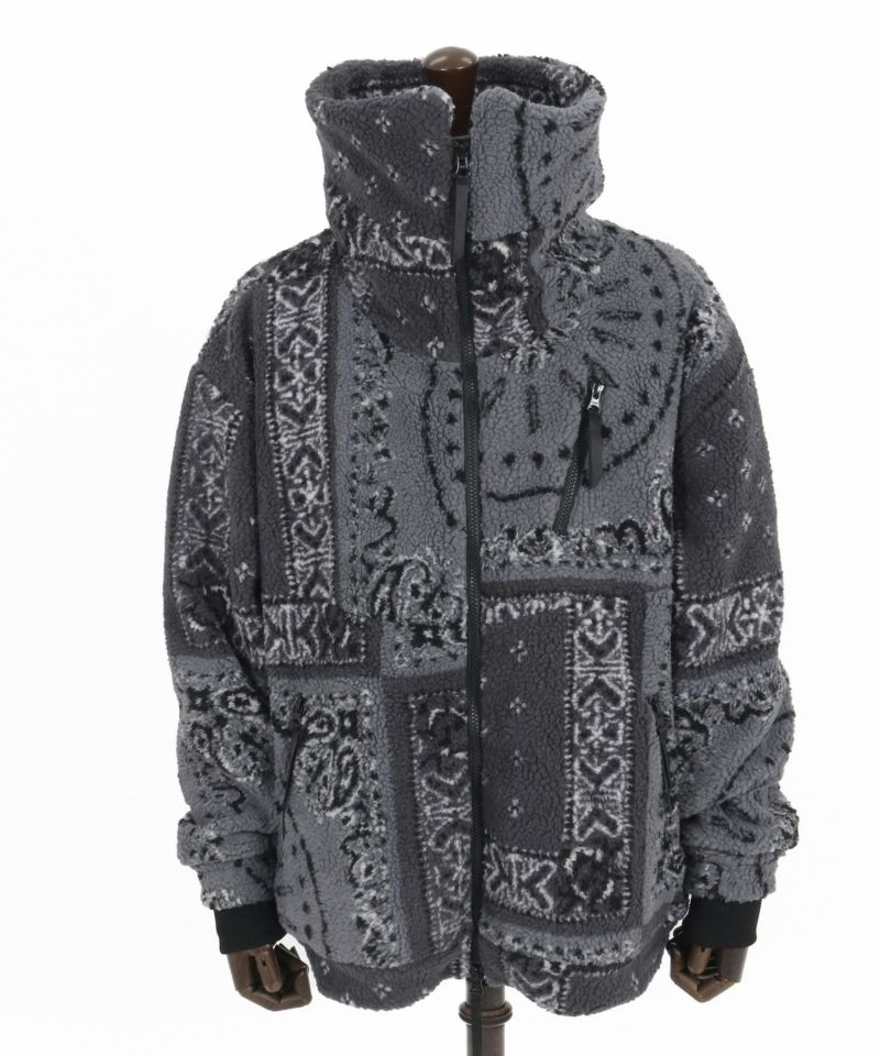 CAMBIO(カンビオ)】Bandana Pattern Boa Volume Neck Blouson ボア