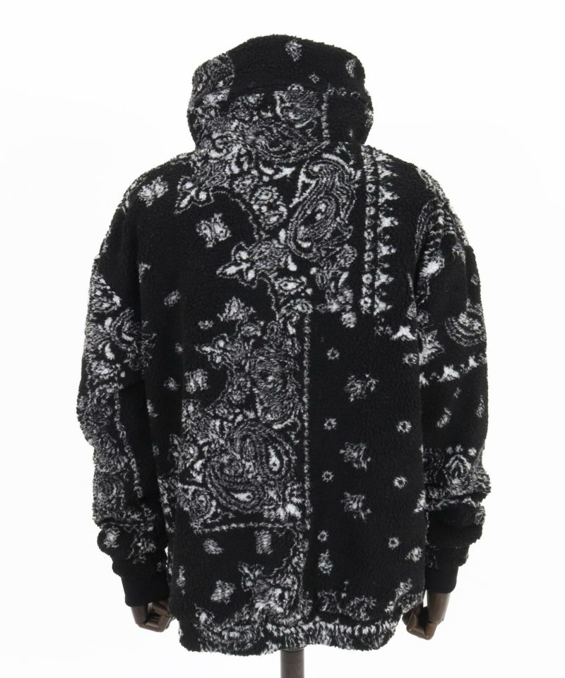 30%OFF【CAMBIO(カンビオ)】Bandana Pattern Boa Volume Neck Blouson