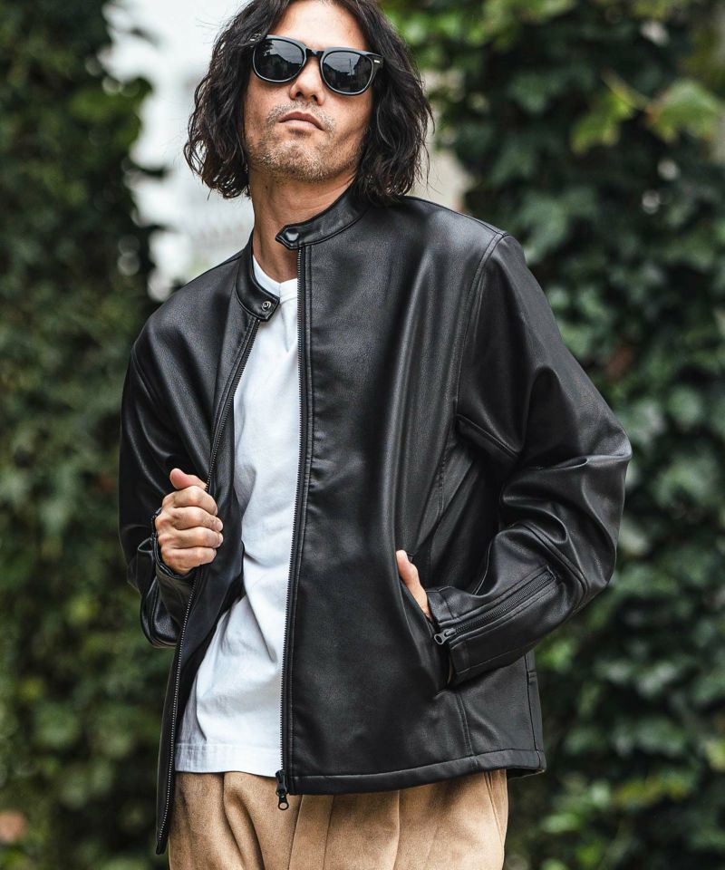 CAMBIO(カンビオ)】Synthetic Leather Single rider jacket ライダースジャケット(A36824cmb) | CAMBIO  カンビオ