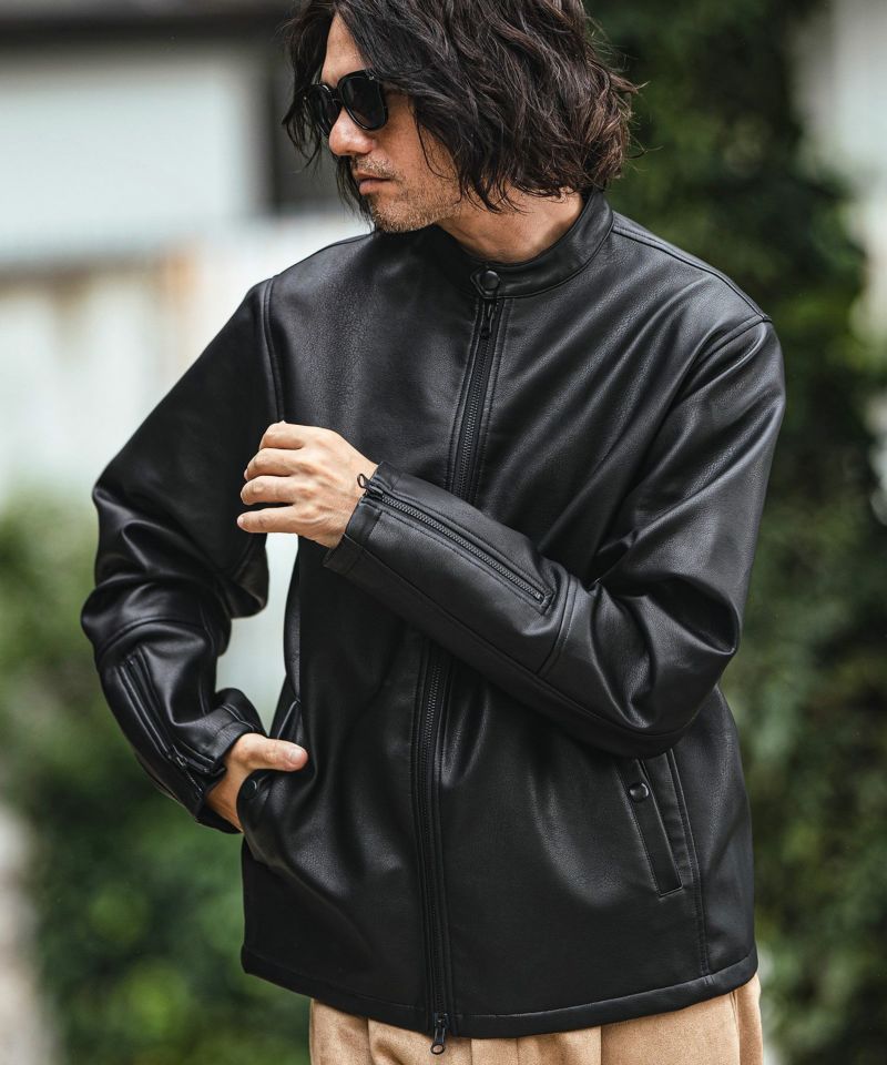 CAMBIO(カンビオ)】Synthetic Leather Single rider jacket ライダースジャケット(A36824cmb) |  CAMBIO カンビオ