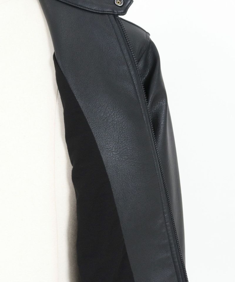 美品 ノーアイディー × カンビオ ラムレザー シングルライダースジャケット 黒 CRIMIE（クライミー） 革ジャン ライダース SPANISH LAMB LEATHER