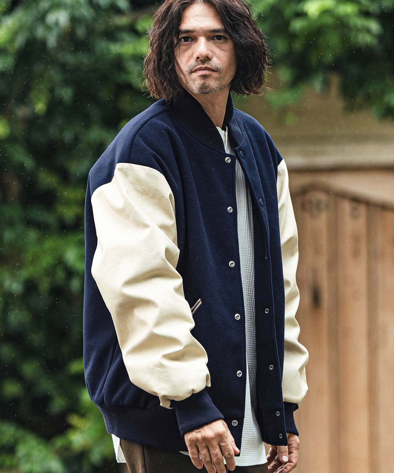 KN08sircus 切り替えメルトン〈定価107,800円〉 50%OFF【CAMBIO(カンビオ)】メルトンPU切り替えルーズシルエット