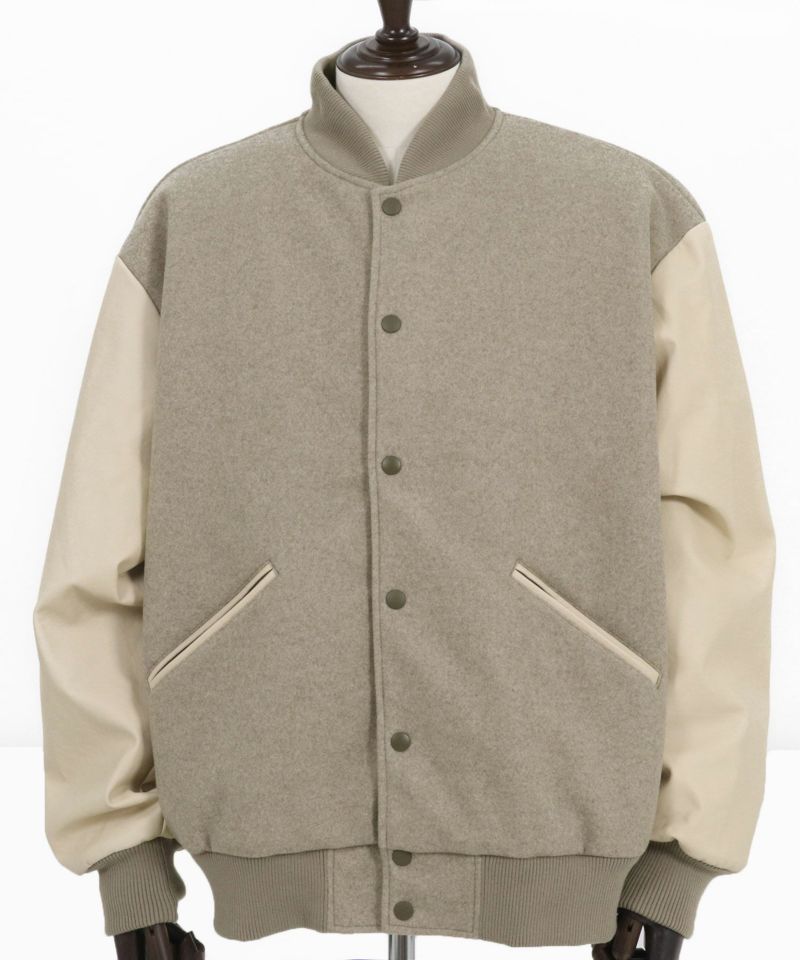 CAMBIO(カンビオ)】メルトンPU切り替えルーズシルエットスタジャン