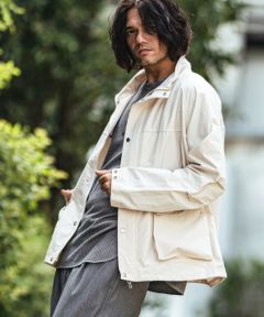 C21 軽量グレー ジャケット M CAMBIO(カンビオ)】60-40クロススタンドカラージャケット