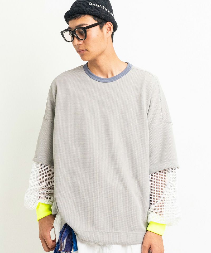 masterkey HUSTLER ワッフルスウェットシャツ グレー masterkey