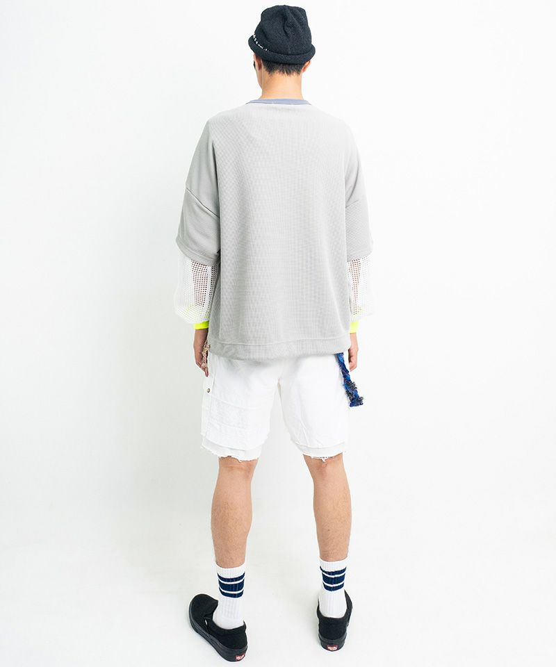 masterkey HUSTLER ワッフルスウェットシャツ グレー masterkey(マスターキー)】HUSTLER ワッフルスウェット(MK25S-C
