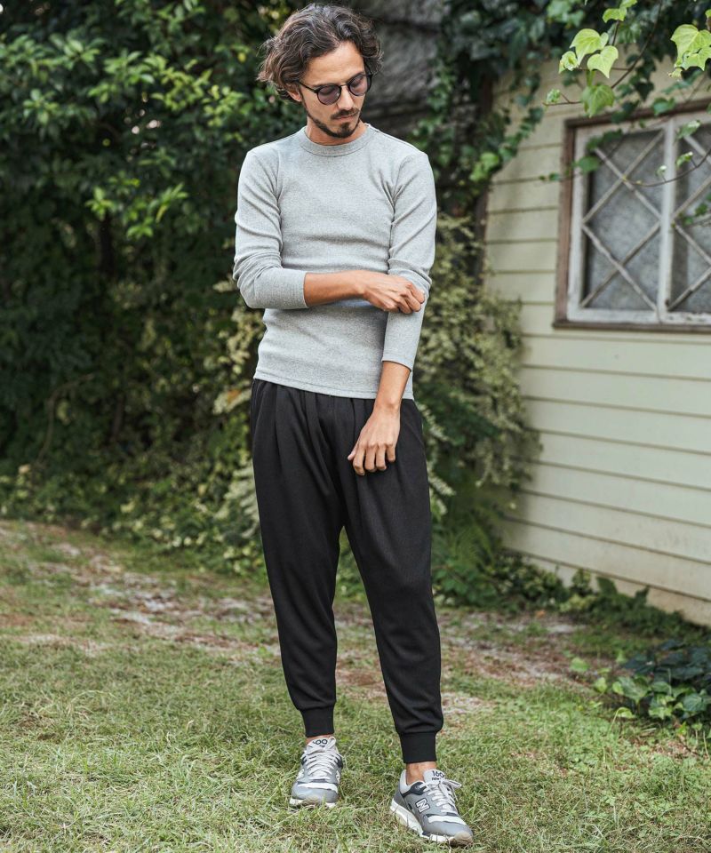 CAMBIO(カンビオ)】Dobby Stripe Jacquard Jogger Pants