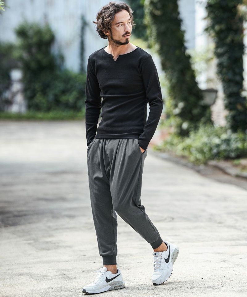 CAMBIO(カンビオ)】Dobby Stripe Jacquard Jogger Pants