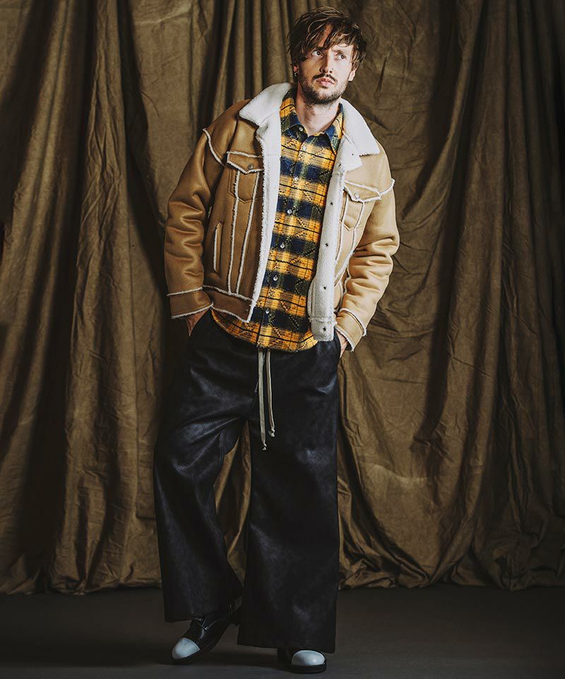 NOIDフェイクファーノーカラーガウン/443006-756C/ NOIDフェイクファーノーカラーガウン/443006-756C/