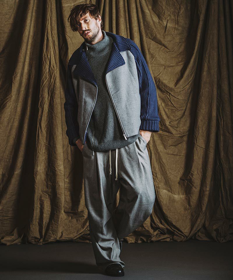 50%OFF【NO ID.(ノーアイディー)】ﾁｪﾝｼﾞﾝｸﾞﾆｯﾄBIGﾗｲﾀﾞｰｽJKT(855010