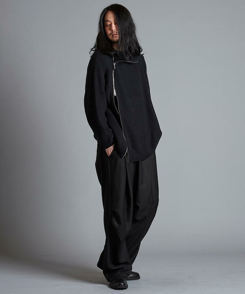30%OFF【NO ID.(ノーアイディー)】ｱｼﾝﾒﾄﾘｰZIPﾆｯﾄﾀｰﾄﾙﾈｯｸCD