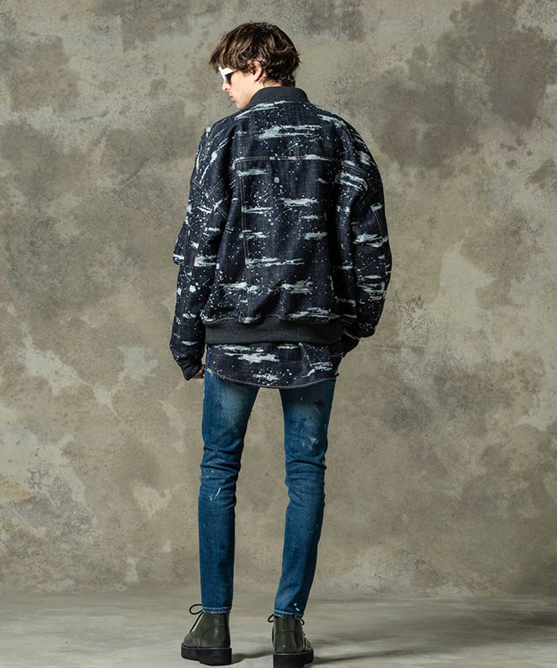 glamb(グラム)】Splash Jacquard Denim MA-1 スプラッシュジャガード