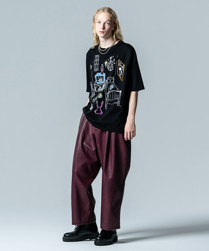 glamb(グラム)】Synth Leather Track Pants シンセレザートラック