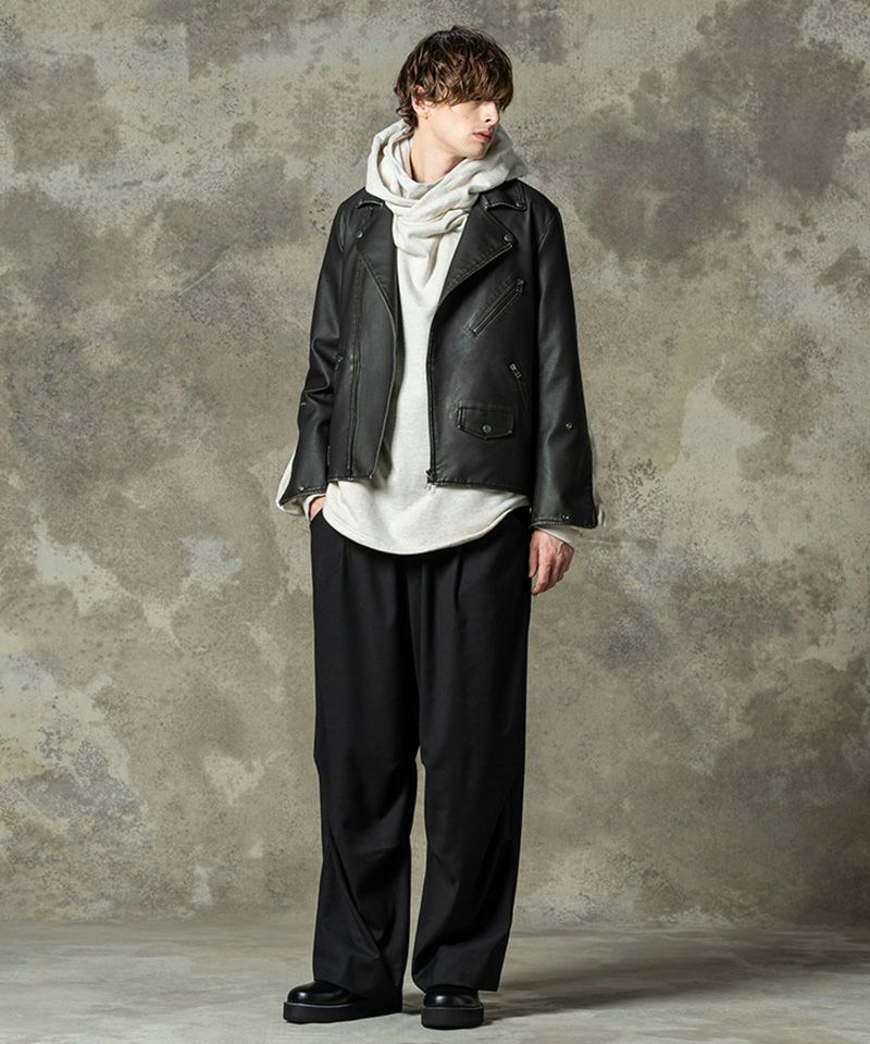 glamb ライダースジャケット レザージャケット glamb 革ジャン ライダース Combination Hood Riders Jacket