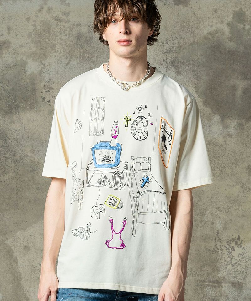 【激レア逸品】glamb グラム ペインティングTシャツ　グランジ GB0125/CS08 : Grunge Room T-Shirt / グランジルームTシャツ