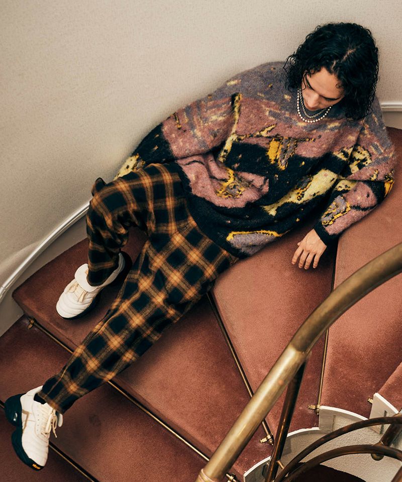 glamb(グラム)】Crack Leather Sneakers クラックレザースニーカー