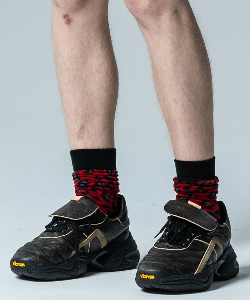 glamb(グラム)】Crack Leather Sneakers クラックレザースニーカー