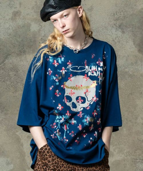 【glamb(グラム)】Lily Skull T-Shirt リリースカルＴシャツ(GB0125-CS07)