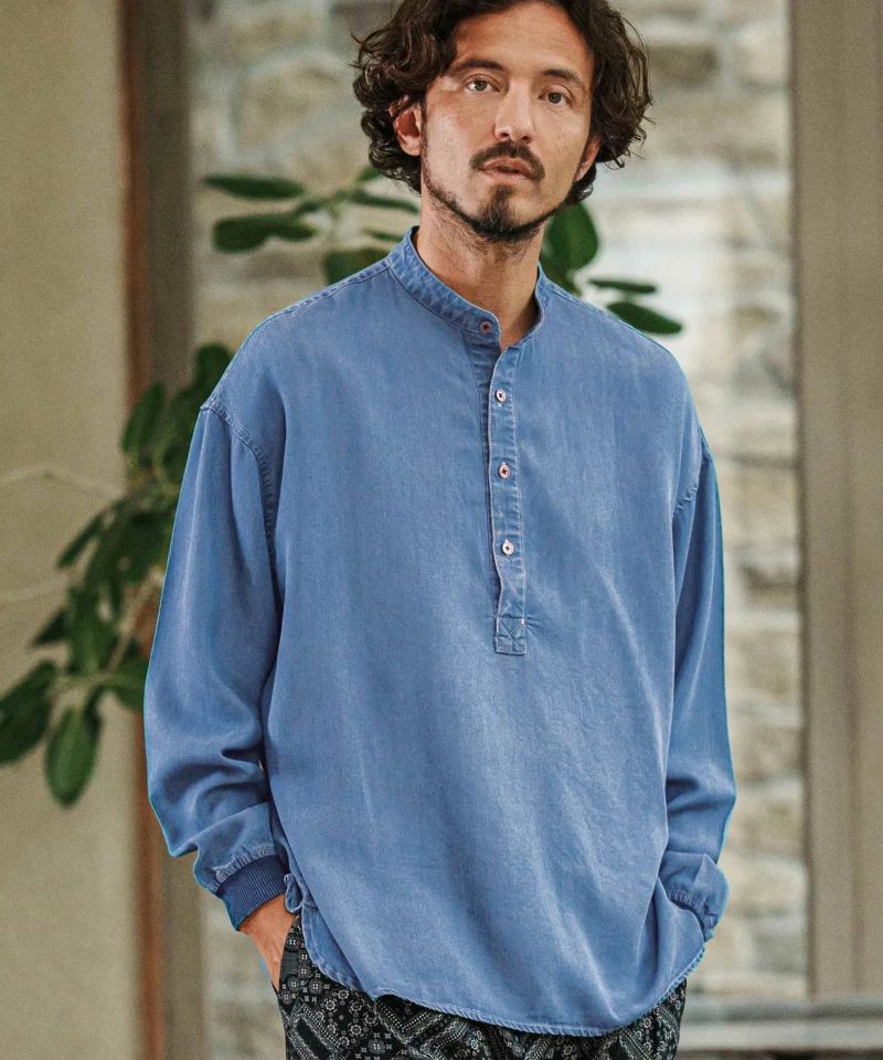CAMBIO(カンビオ)】Silky Denim Cuffs Rib Skipper Pullover