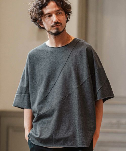 【CAMBIO(カンビオ)】 Random Patchwork Design MINI URAKE Cut sew Tシャツ (S41725cmb)