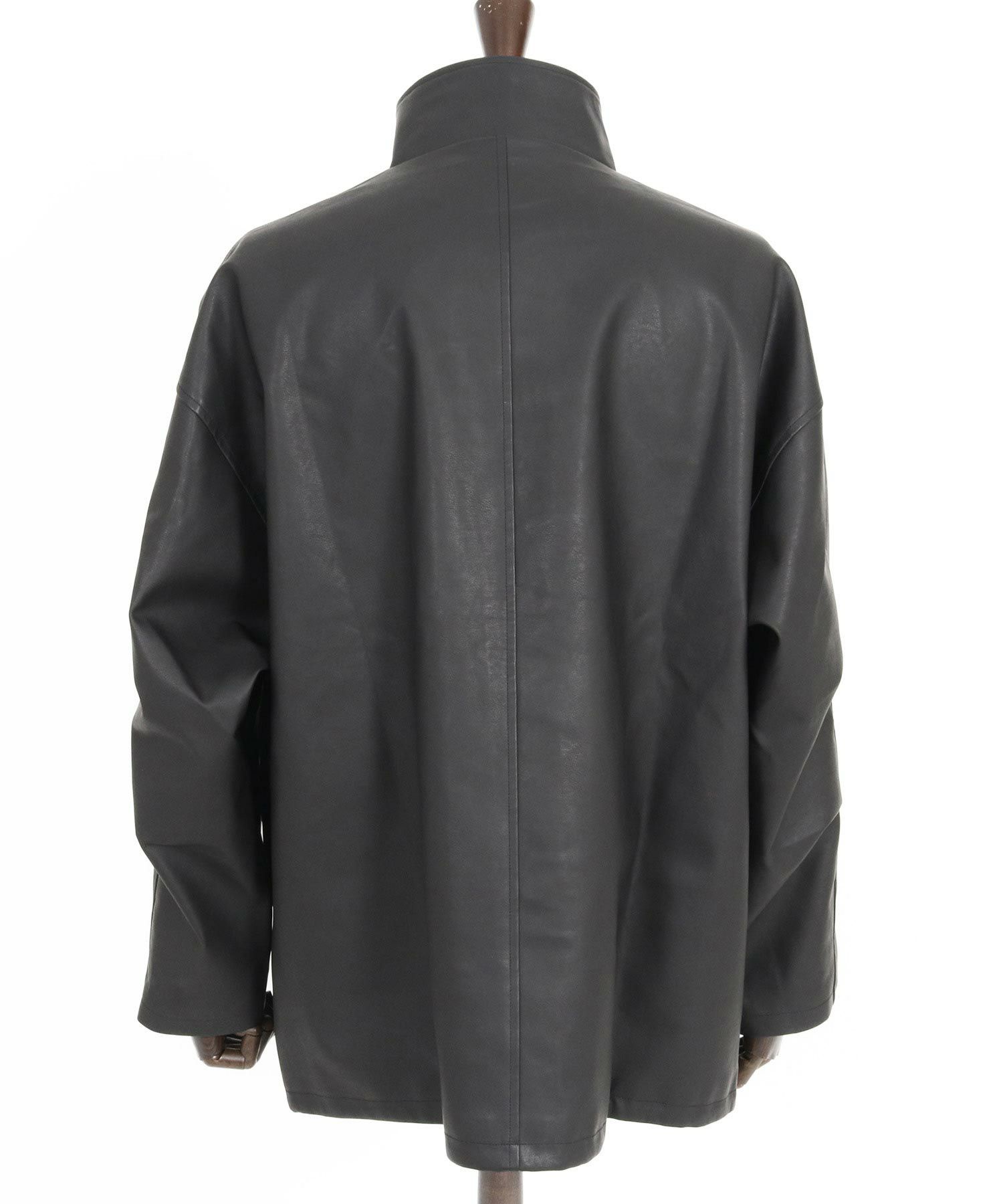 CAMBIO(カンビオ)】Synthetic Leather Military Stand Collar 