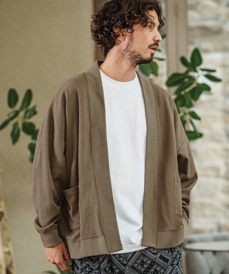 CAMBIO(カンビオ)】Tricot Jersey Waffle Buttonless Cardigan