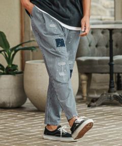 CAMBIO(カンビオ)】 Heritage Hickory Stripe Distressed Pants