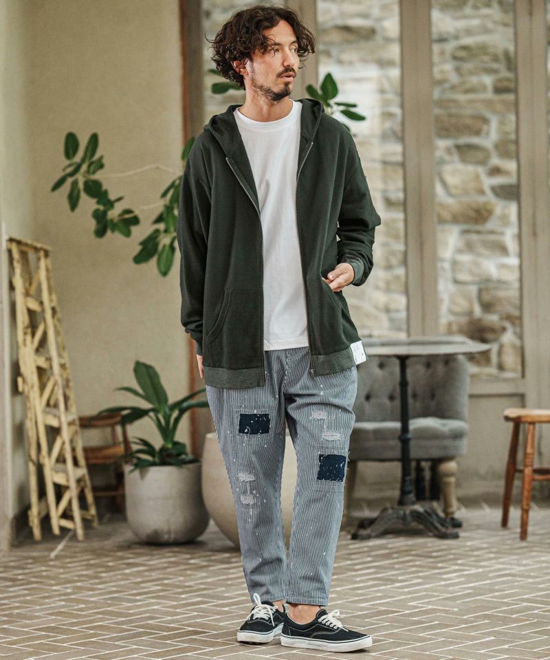 CAMBIO(カンビオ)】 Heritage Hickory Stripe Distressed Pants