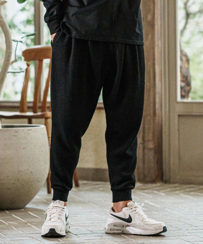 CAMBIO(カンビオ)】Dobby Jacquard Cut Sew Tapered Pants