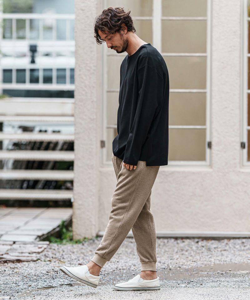 CAMBIO(カンビオ)】Dobby Jacquard Cut Sew Tapered Pants