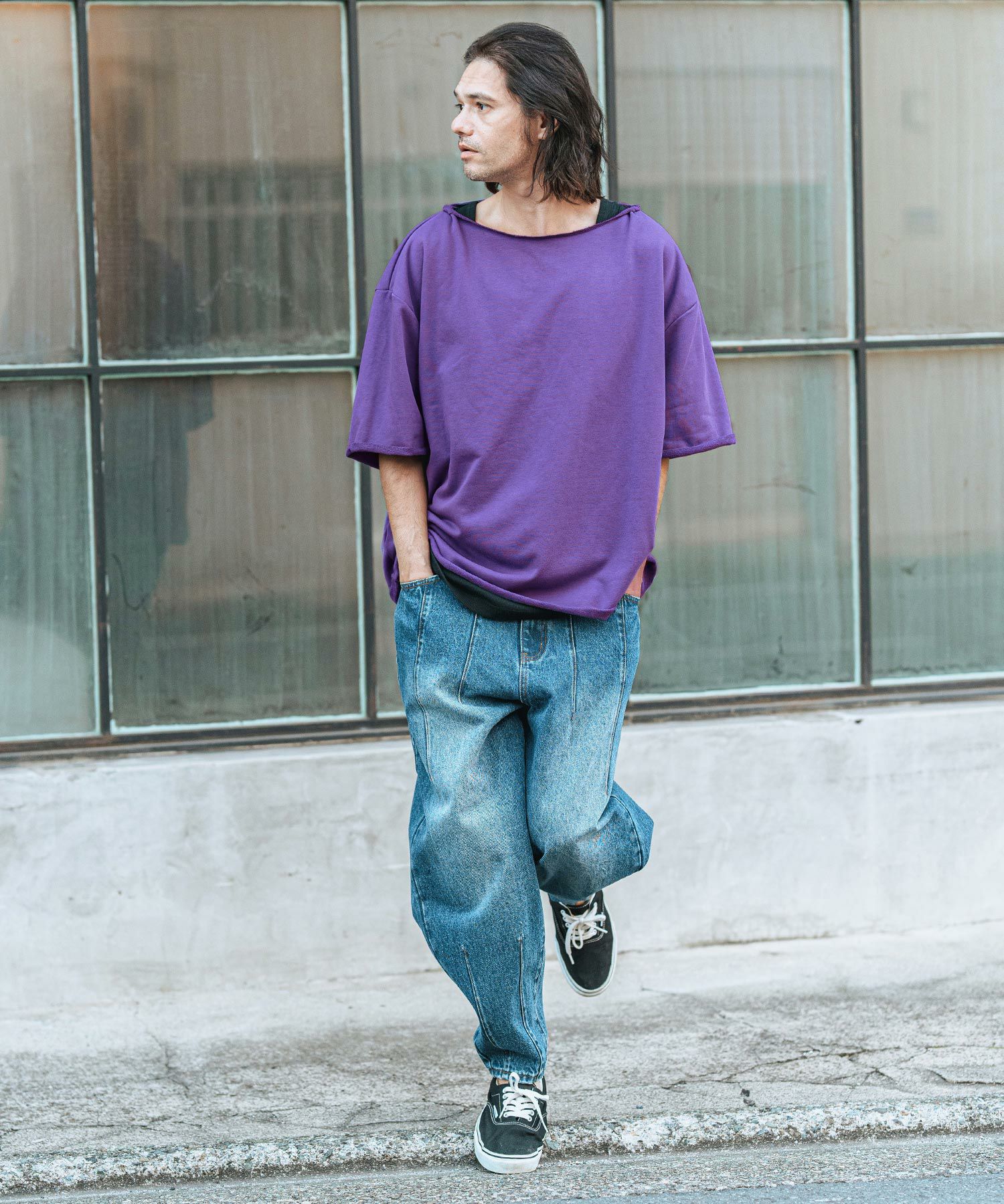 CAMBIO(カンビオ)】ボートネックルーズシルエットスウェット(CMB-R0137