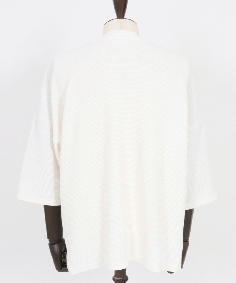 CAMBIO(カンビオ)】Pigment Waffl Henley Neck Cut sew ヘンリーネック