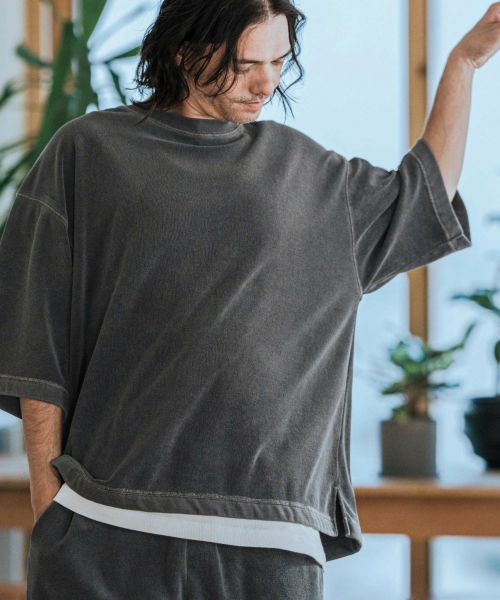 【CAMBIO(カンビオ)】Pigment Pile Short Sleeve Cut sew パイルTシャツ(CMP-251-003)