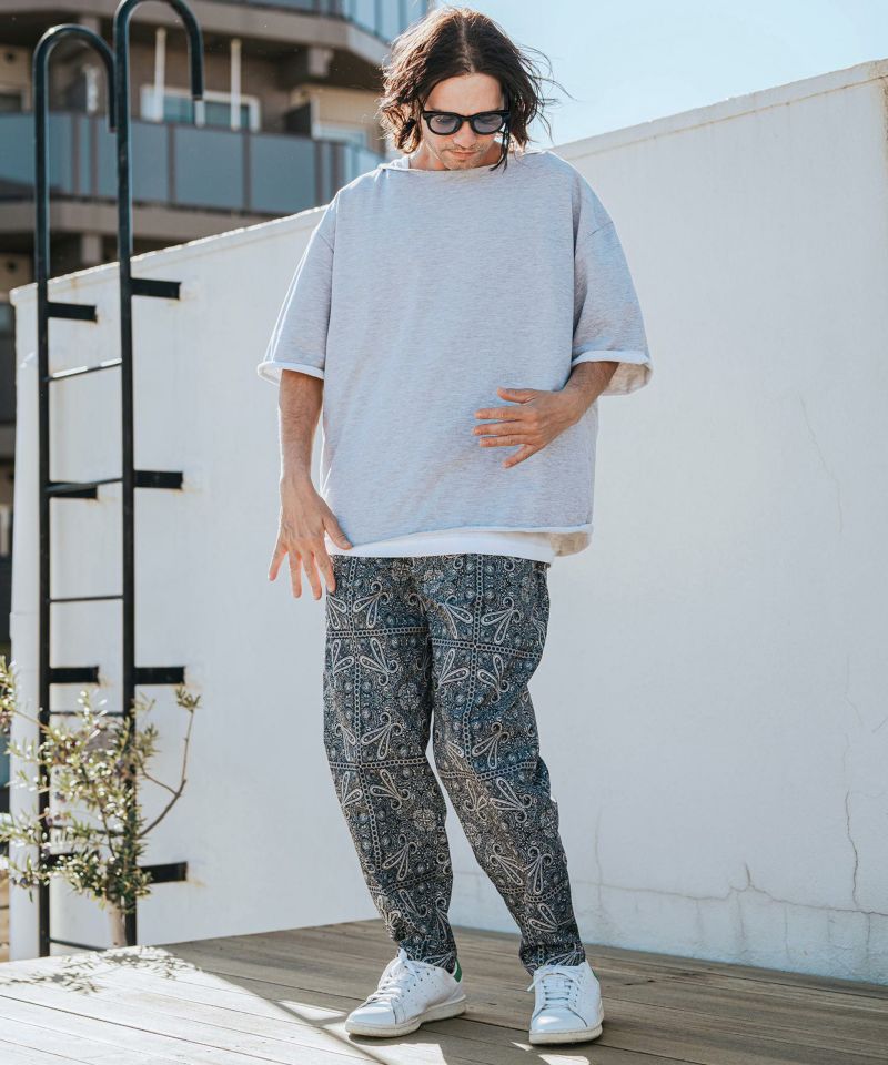 CAMBIO(カンビオ)】ペイズリー総柄テーパードパンツ(CMB-R0144