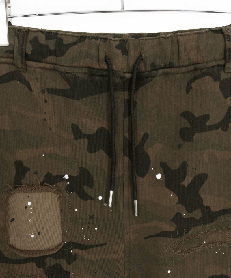 CAMBIO(カンビオ)】Distressed Camouflage Print Sweat Jodhpurs